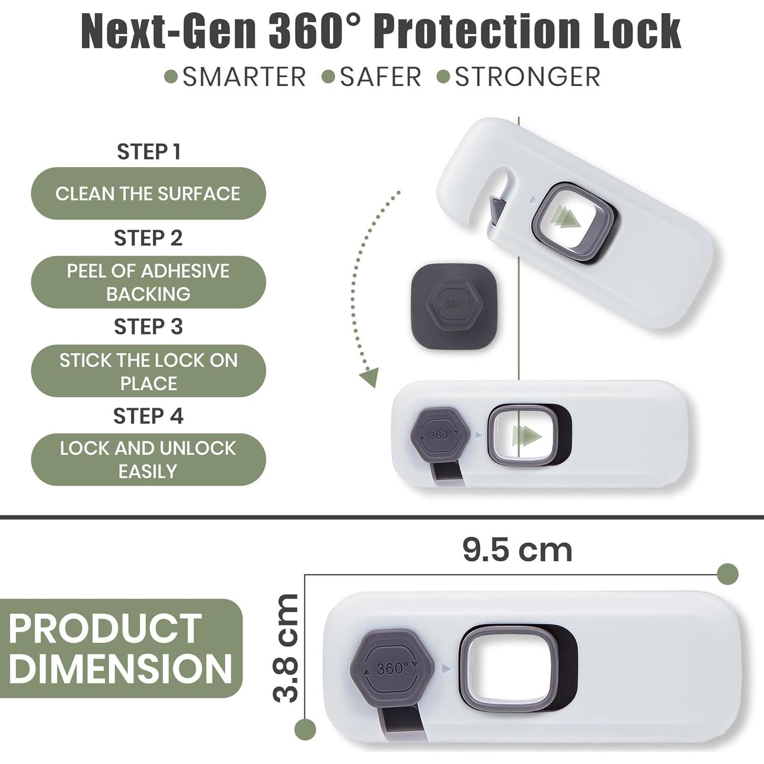 Cerraduras de Seguridad para Refrigerador SECUIX - Paquete de 5