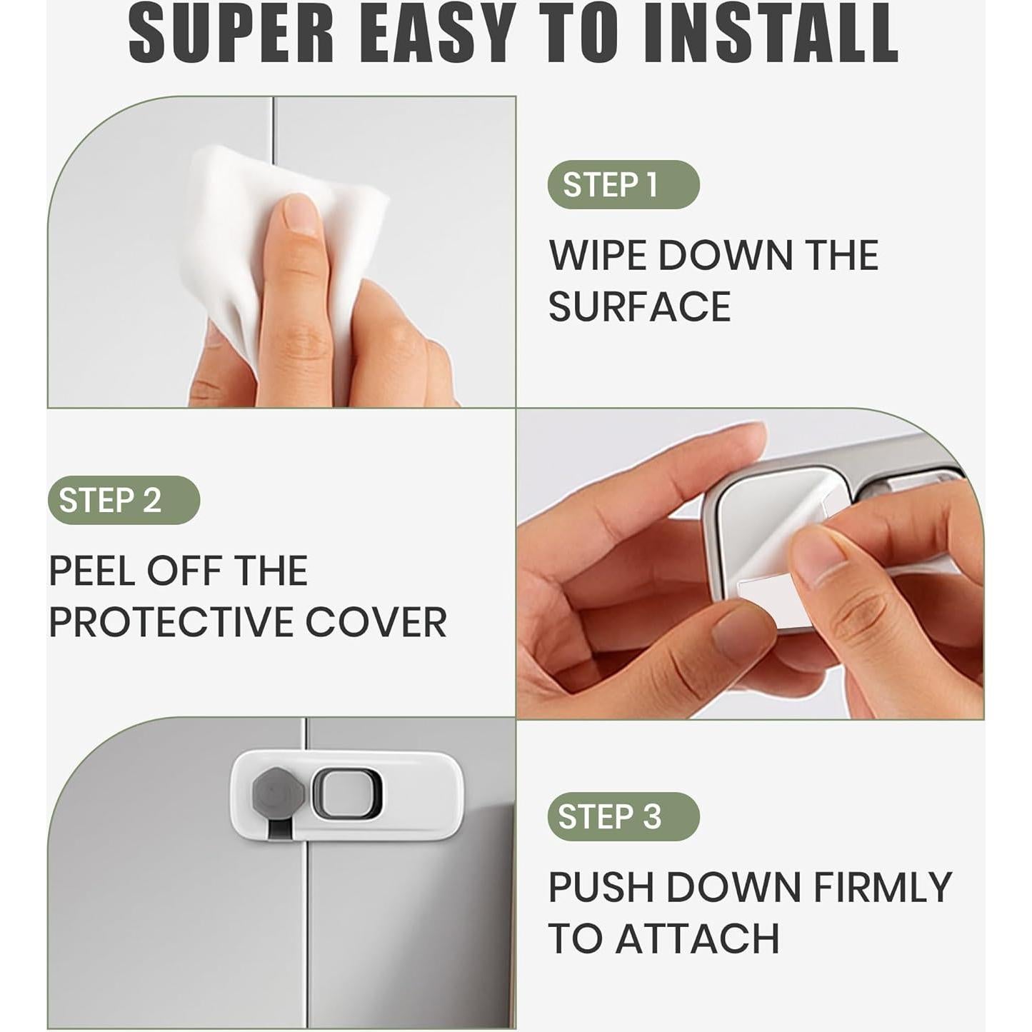 Cerraduras de Seguridad para Refrigerador SECUIX - Paquete de 5