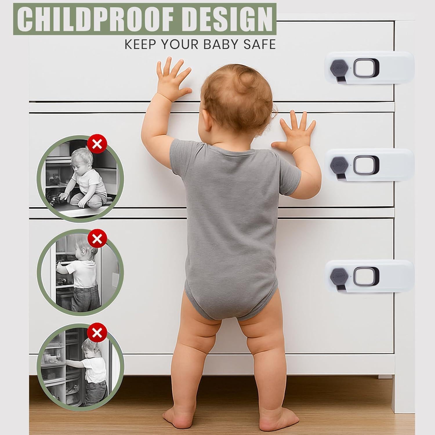 Cerraduras de Seguridad para Refrigerador SECUIX - Paquete de 5