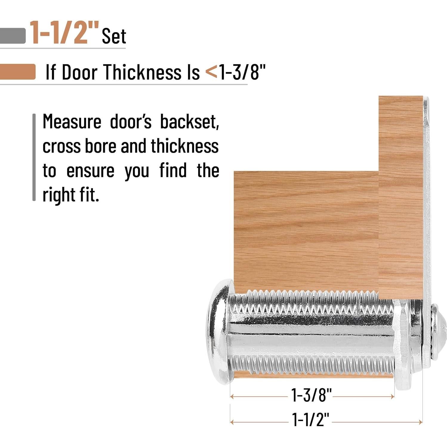 Cerraduras de Gabinete Bates con Llave - Paquete de 2, 3.81 cm