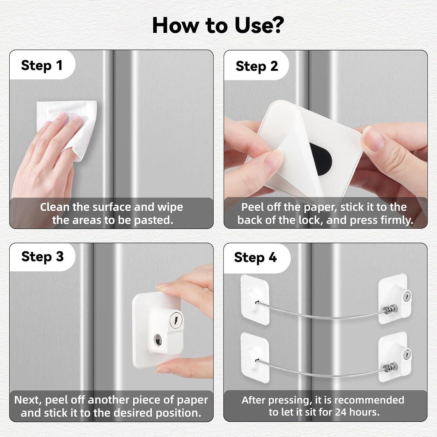 Cerradura de Refrigerador CTEOUNPT LOCK-YSS Blanca 2 Piezas