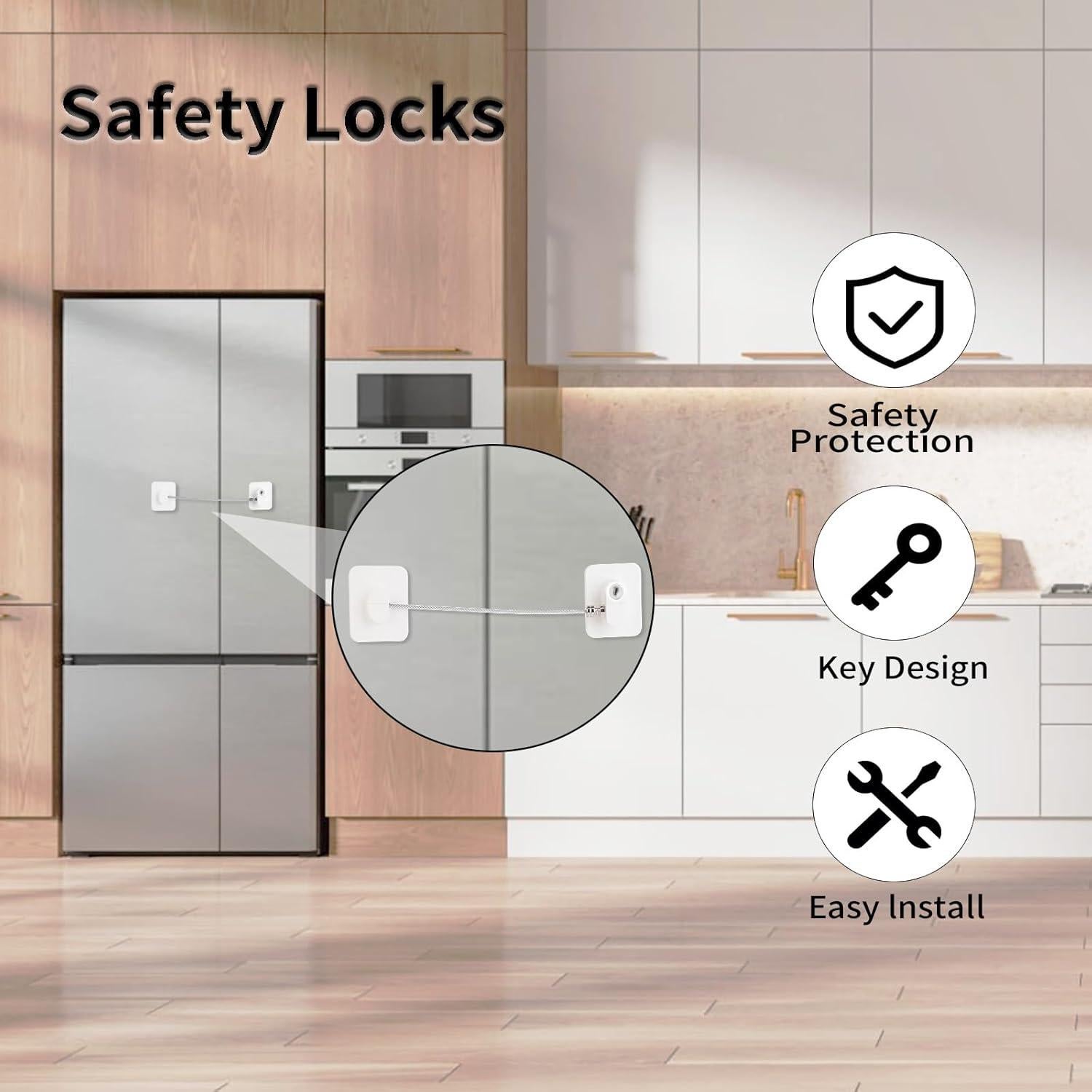 Cerradura de Refrigerador CTEOUNPT LOCK-YSS Blanca 2 Piezas