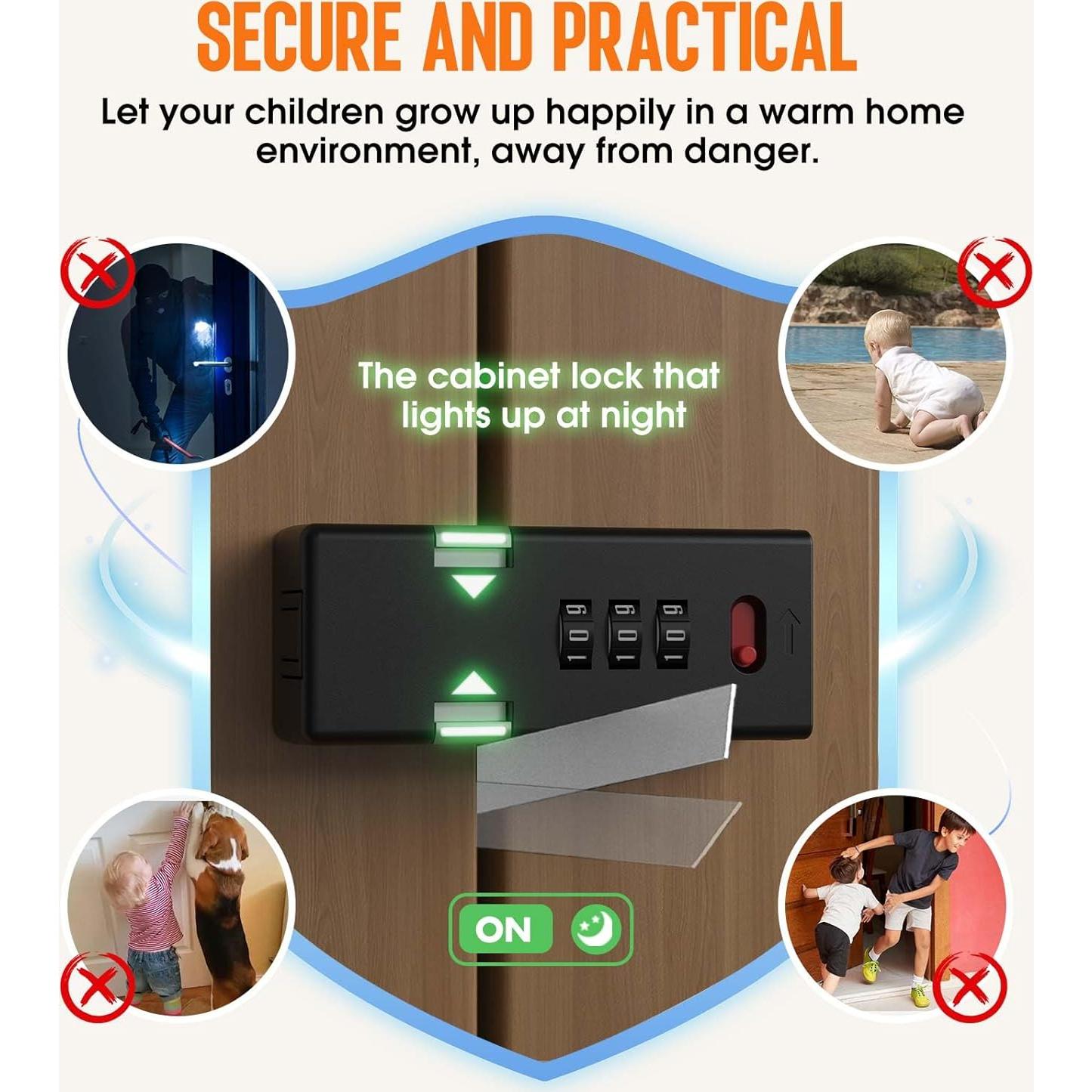 Cerradura de gabinete sin llave Lipshome WYSMMS 3 dígitos negra