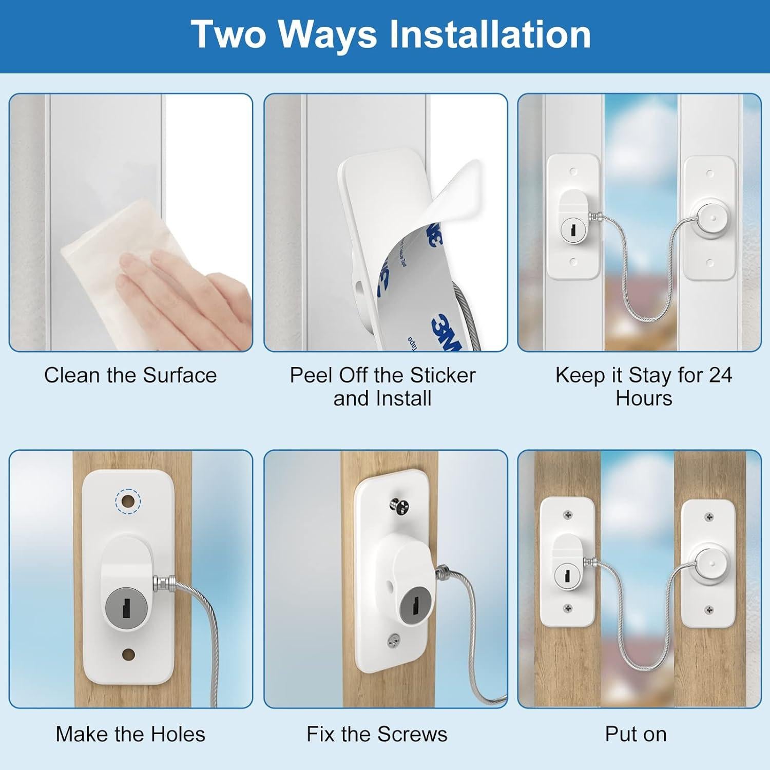 Cerraduras de Refrigerador AOSITE para Niños 2 Pack Blanco