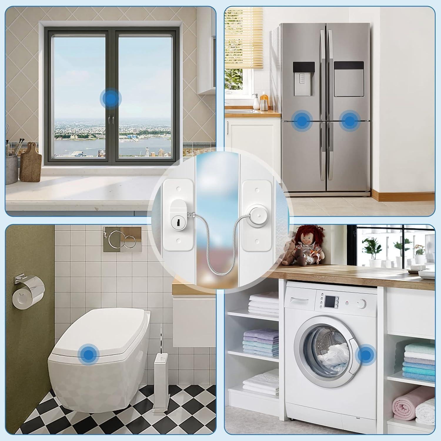 Cerraduras de Refrigerador AOSITE para Niños 2 Pack Blanco