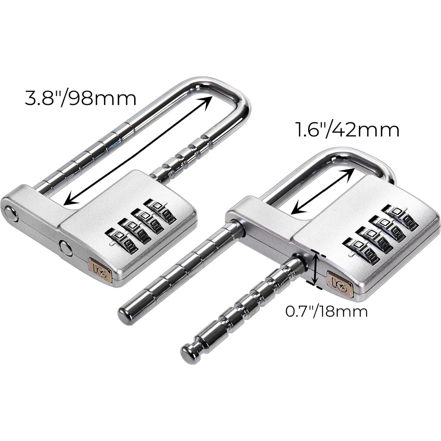 Candado Combinado Ajustable Hiceeden Plata 11.4 cm