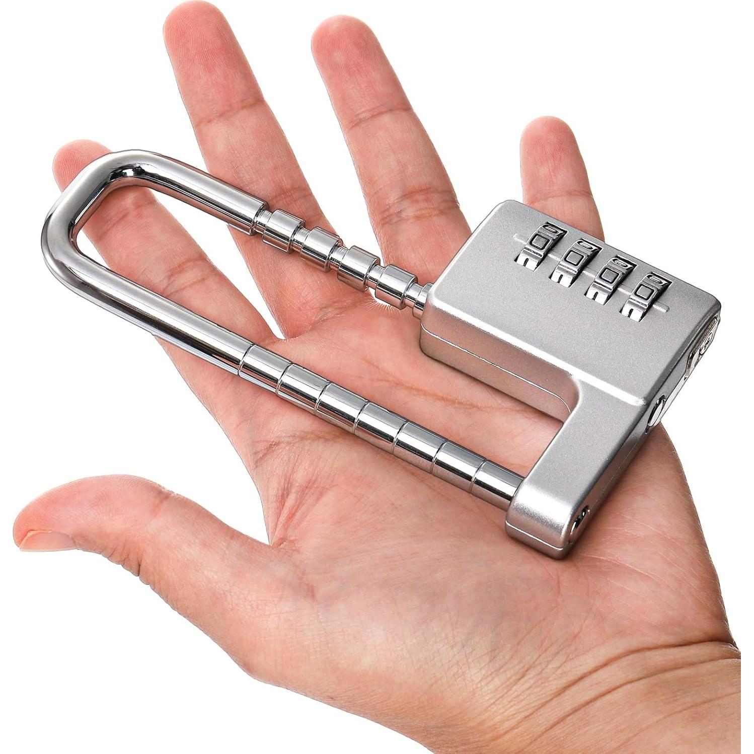 Candado Combinado Ajustable Hiceeden Plata 11.4 cm