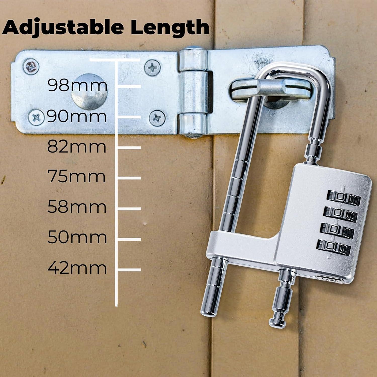 Candado Combinado Ajustable Hiceeden Plata 11.4 cm