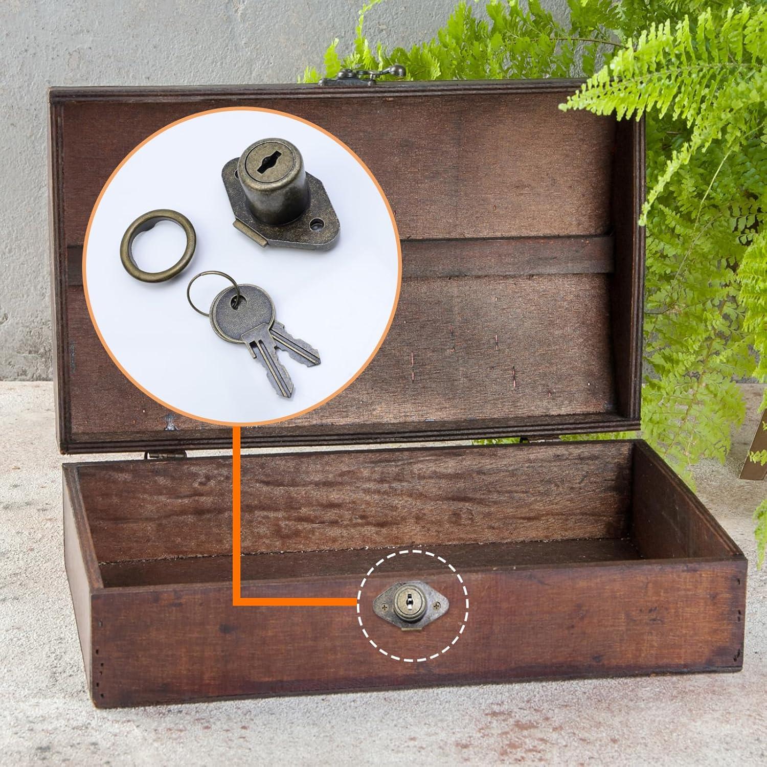 Cerradura de Gabinete Chinflly Bronce Antiguo 52x34mm