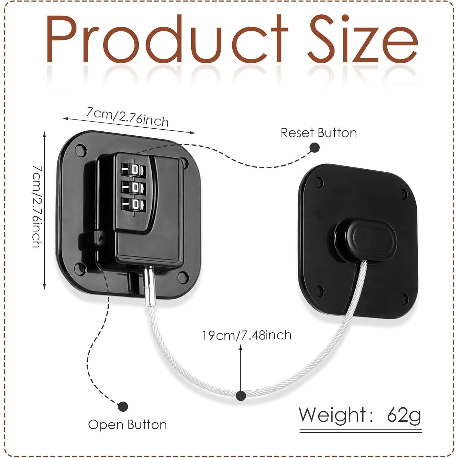 Cerradura de Refrigerador Himake FQ1 Combinación 2 Paquete