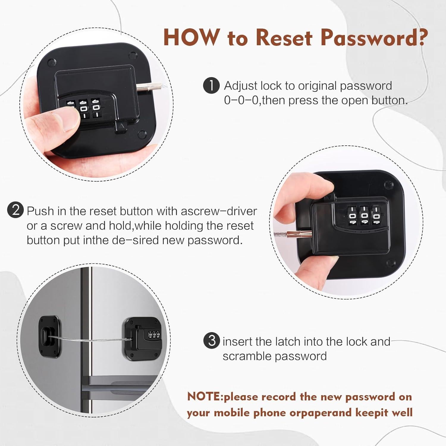 Cerradura de Refrigerador Himake FQ1 Combinación 2 Paquete