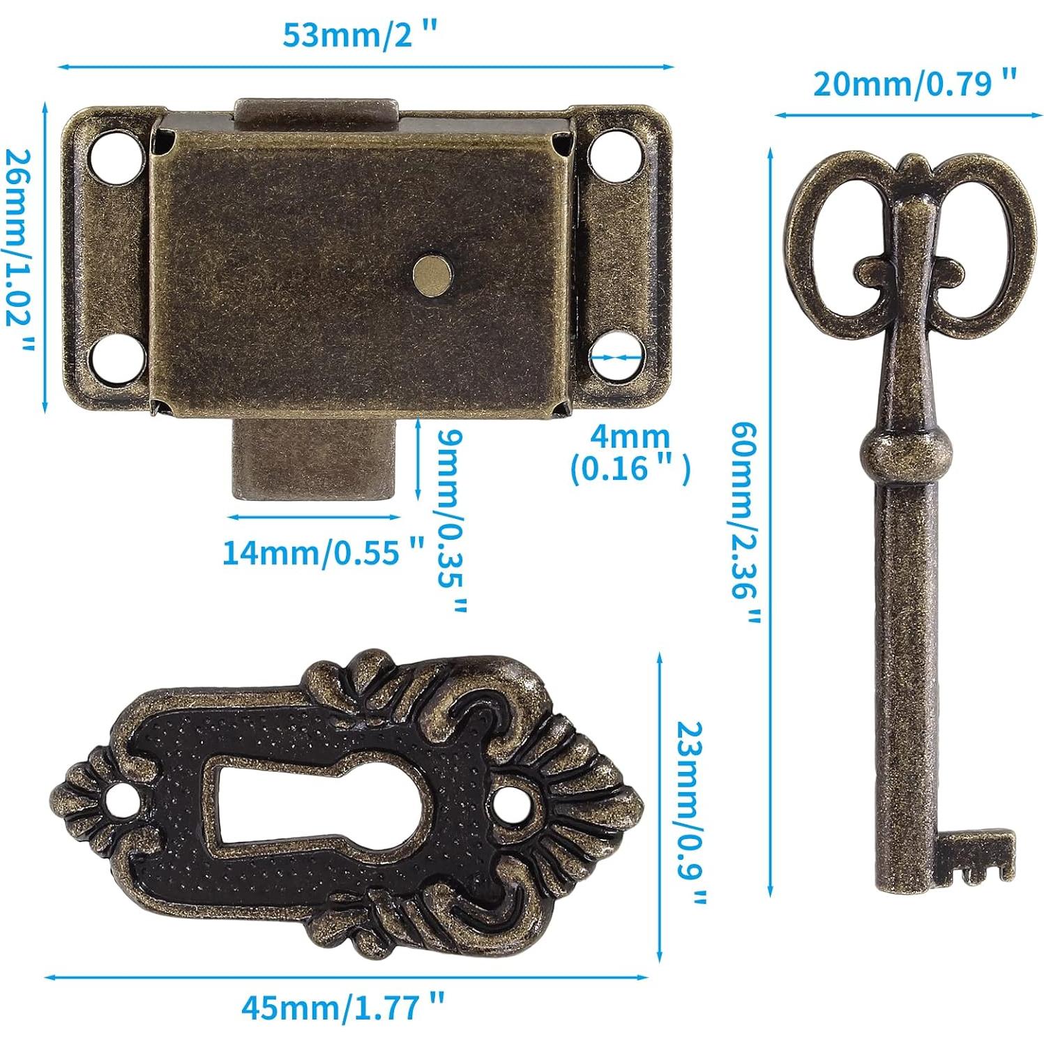 2 Juegos de Cerradura de Llave Esqueleto Kyuionty Bronce Antiguo