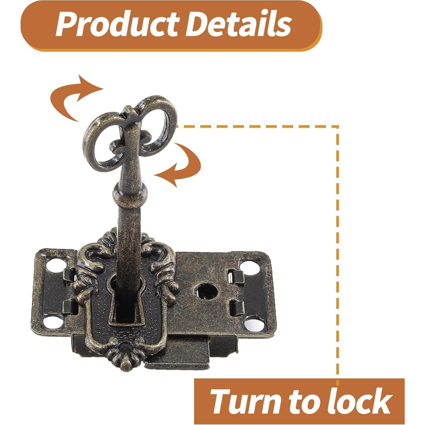 2 Juegos de Cerradura de Llave Esqueleto Kyuionty Bronce Antiguo