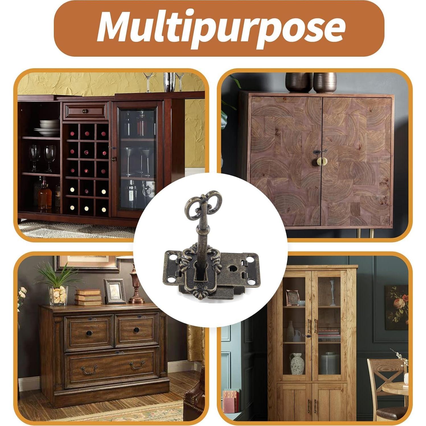 2 Juegos de Cerradura de Llave Esqueleto Kyuionty Bronce Antiguo