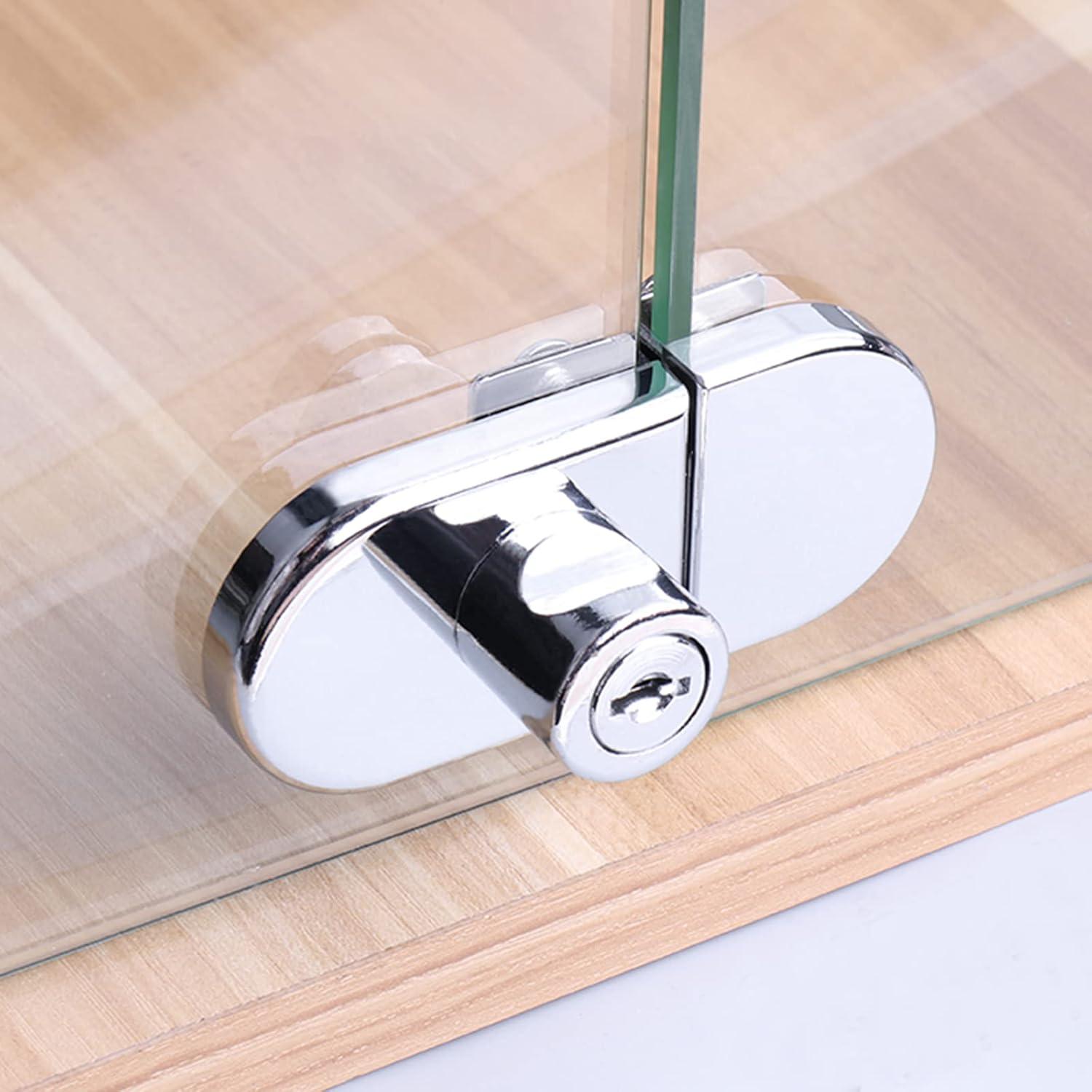 Cerradura de Gabinete de Vidrio Genérico 2 Pcs 5-8mm Cromo