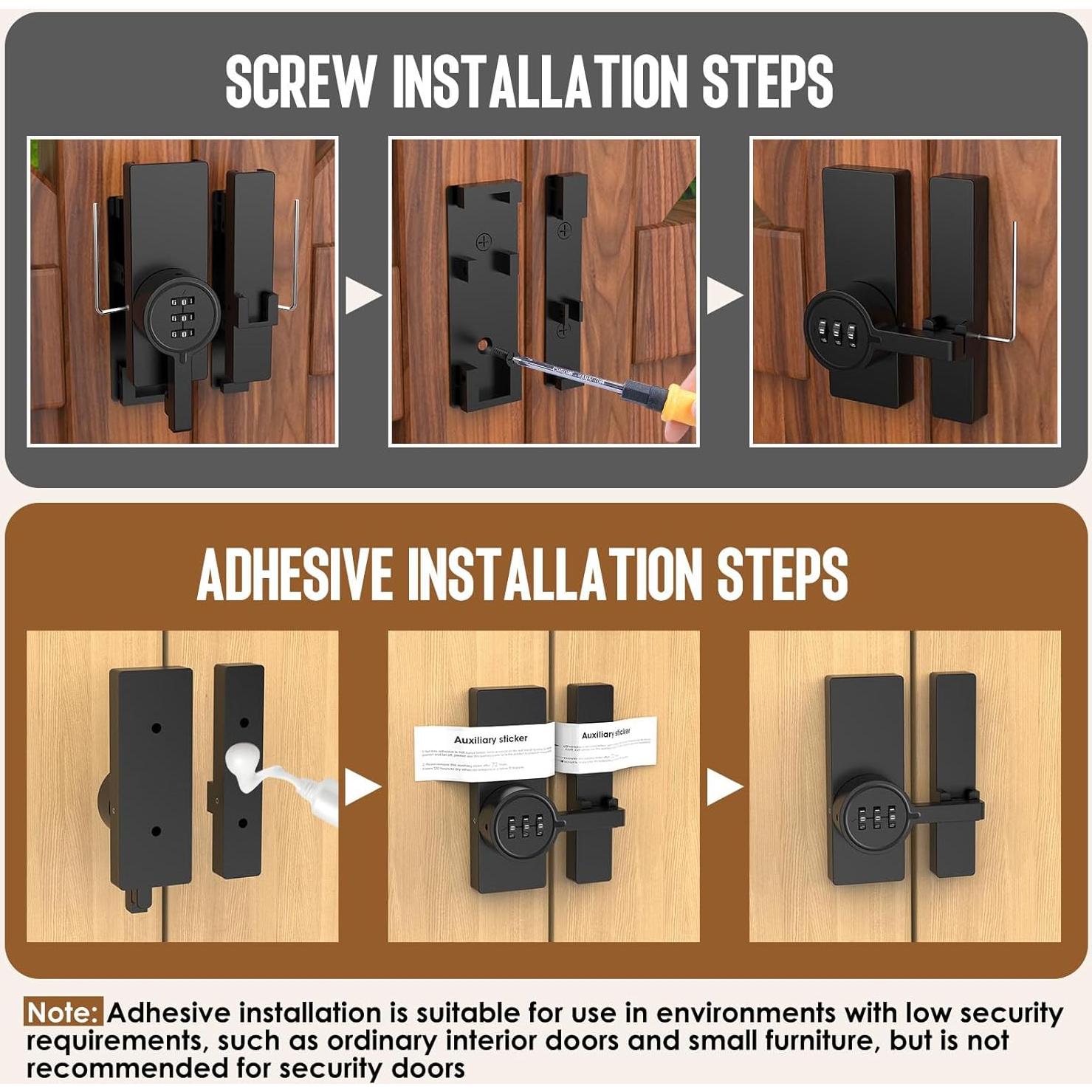 Cierre de puerta de granero MeBantoo FY-Code 004 negro