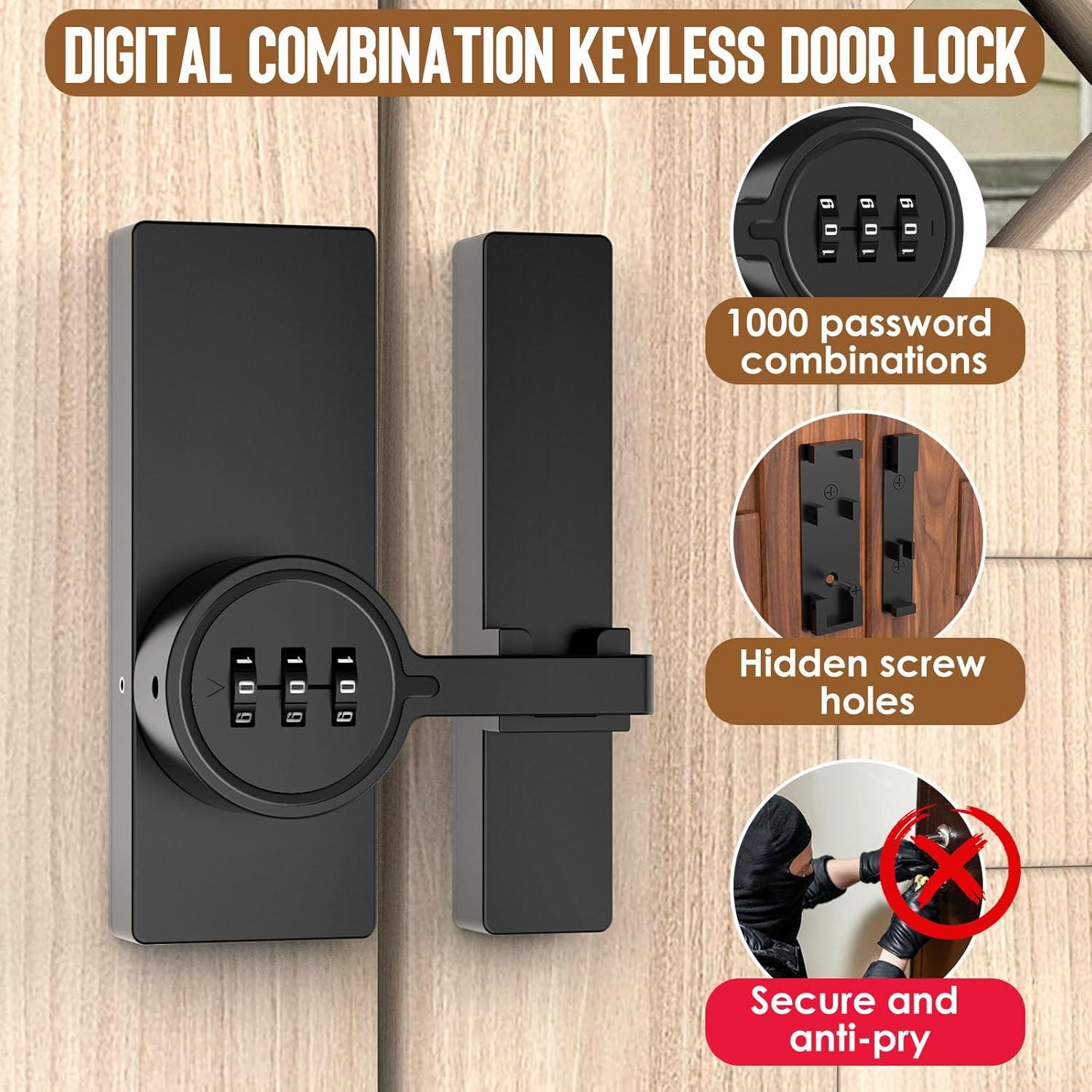 Cierre de puerta de granero MeBantoo FY-Code 004 negro