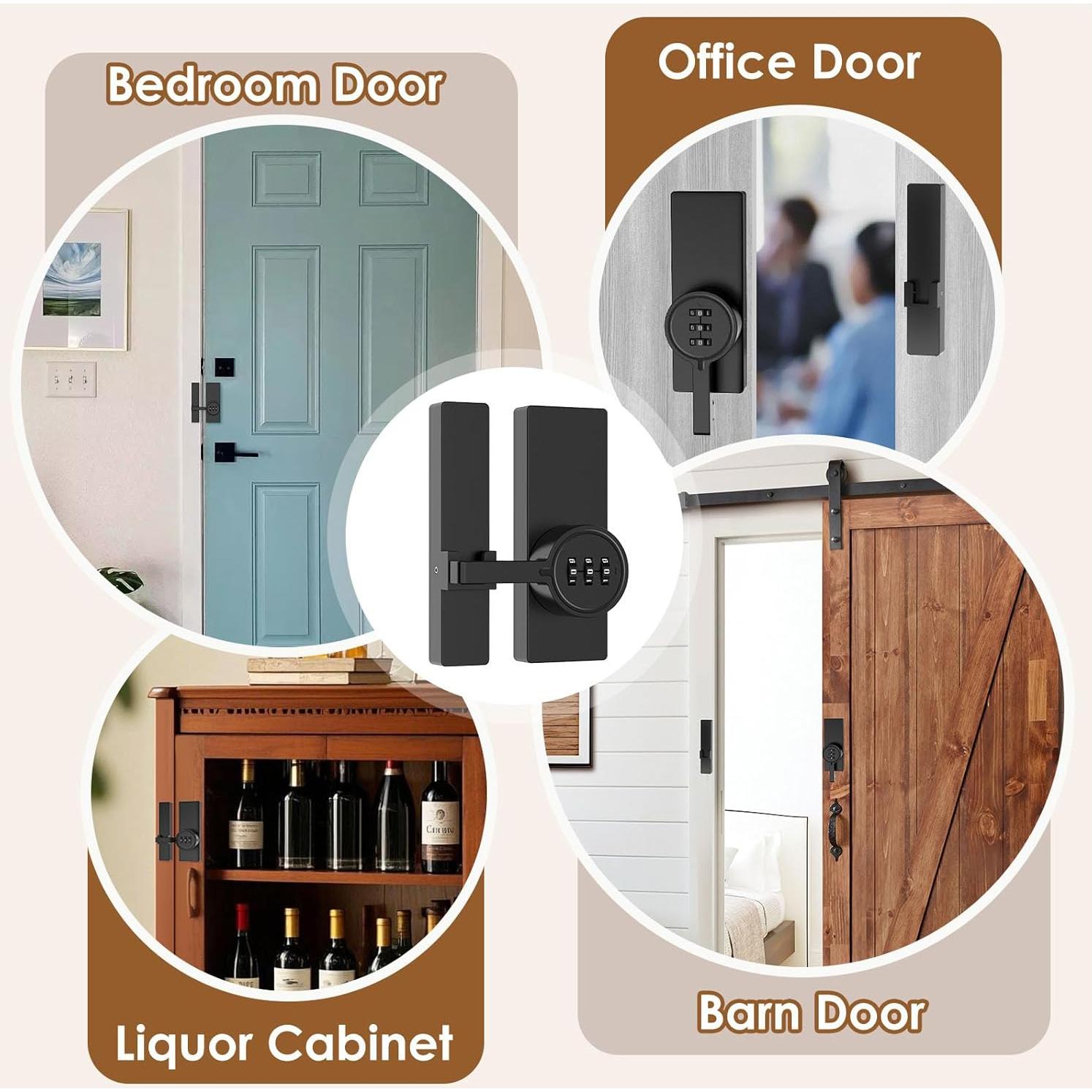 Cierre de puerta de granero MeBantoo FY-Code 004 negro