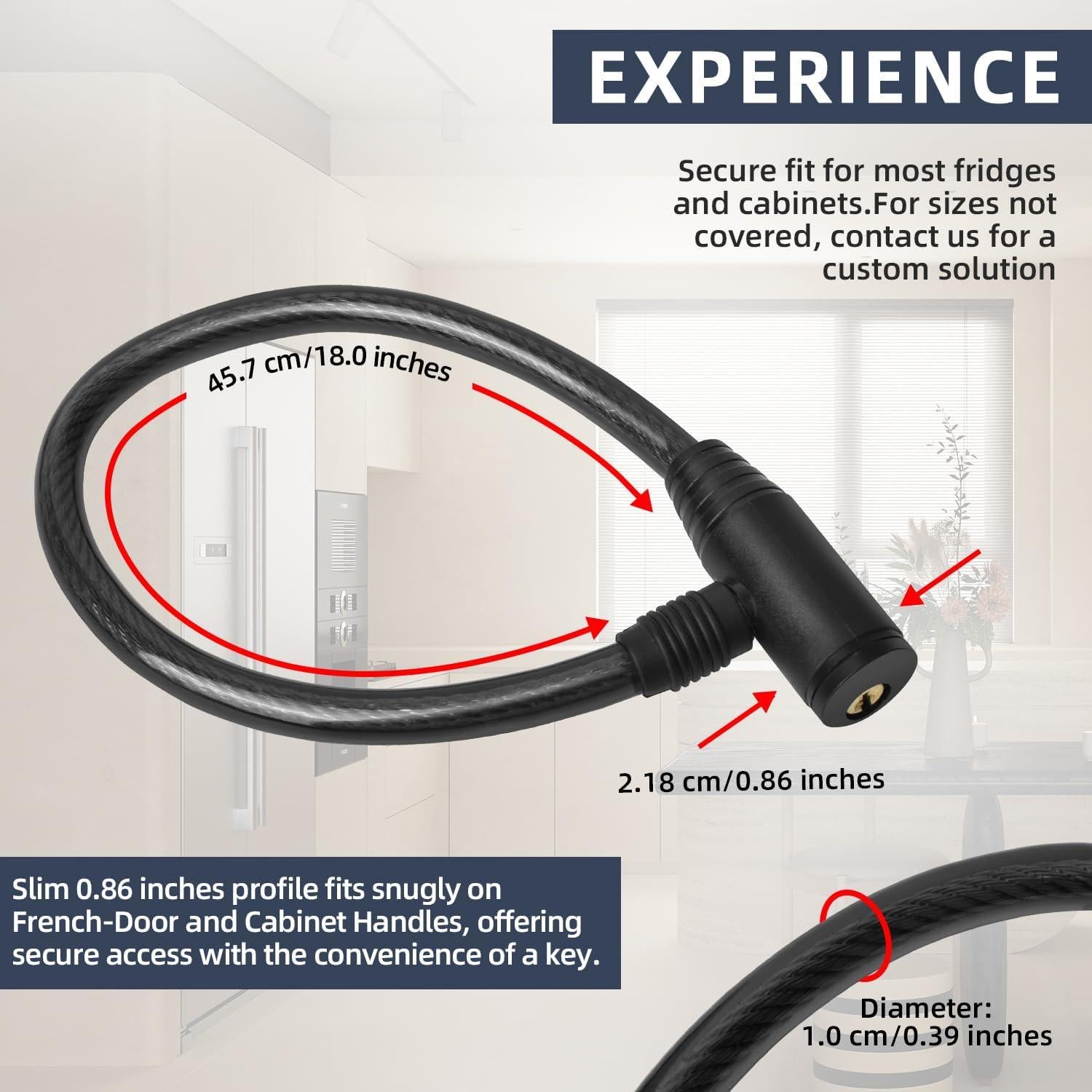 Cerradura de Refrigerador RORMGO DCLOCK50 Negra a Prueba de Niños