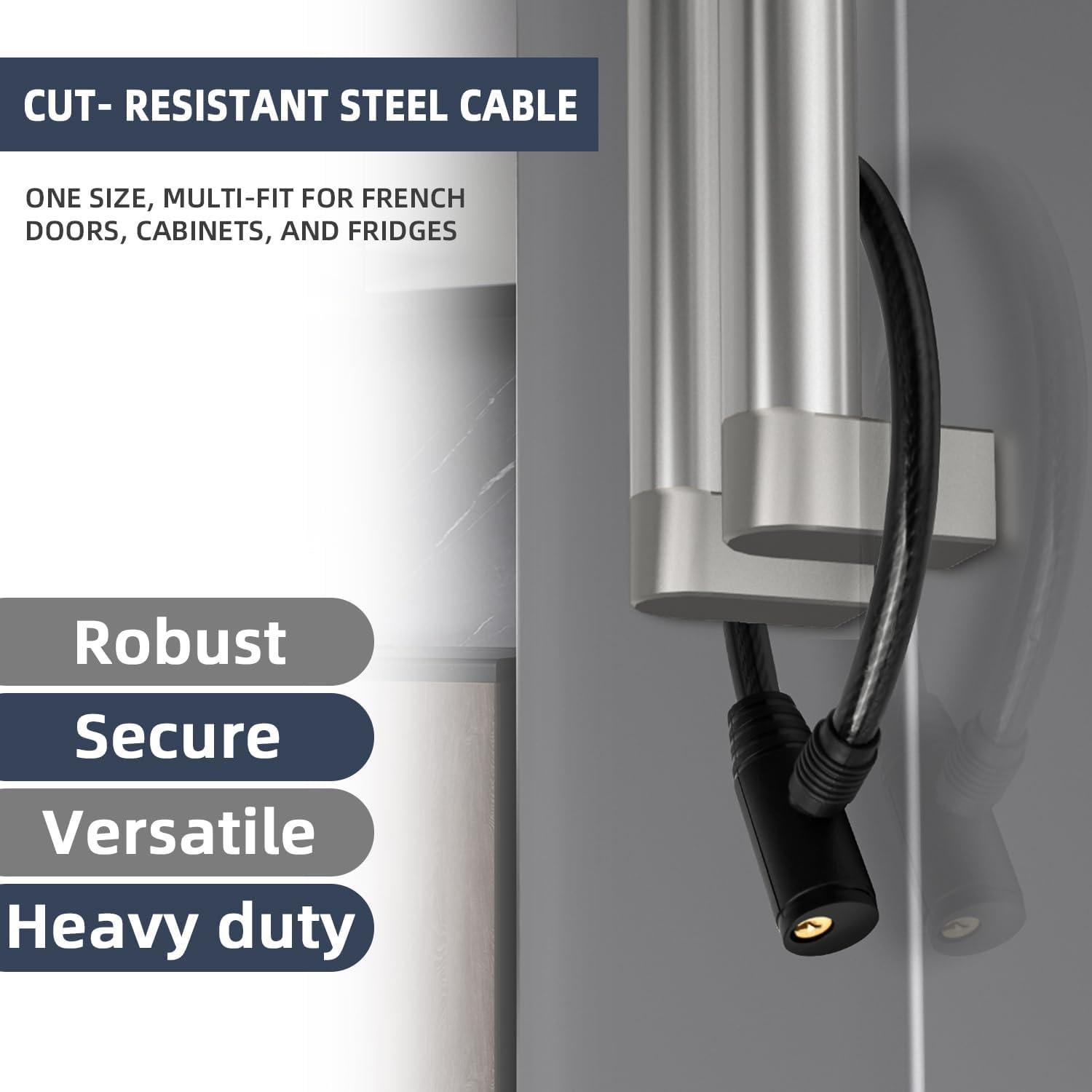 Cerradura de Refrigerador RORMGO DCLOCK50 Negra a Prueba de Niños