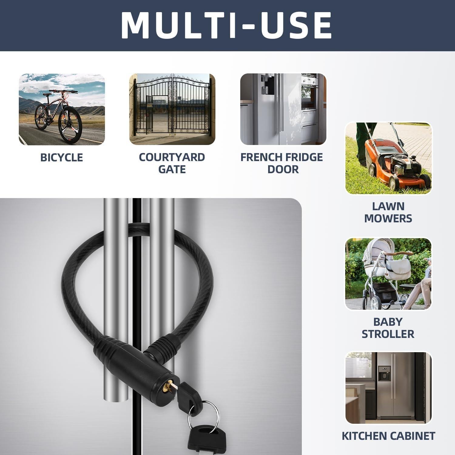 Cerradura de Refrigerador RORMGO DCLOCK50 Negra a Prueba de Niños