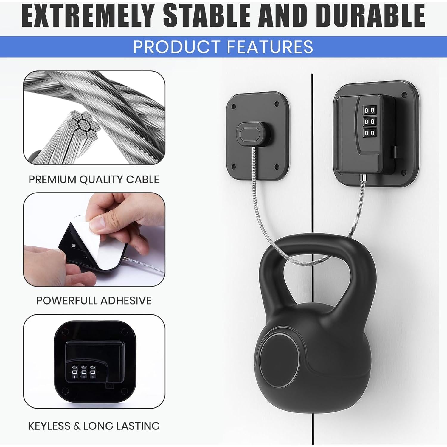 Cerradura de Refrigerador SECUIX - 2 Unidades, Combinación 3 Dígitos