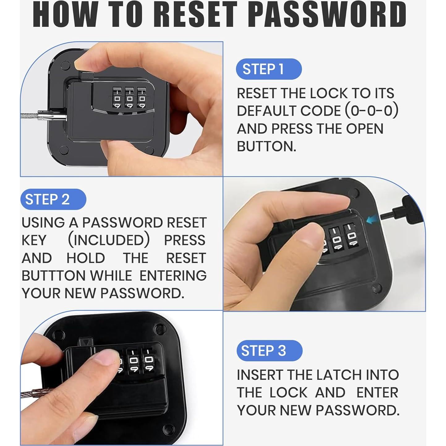 Cerradura de Refrigerador SECUIX - 2 Unidades, Combinación 3 Dígitos
