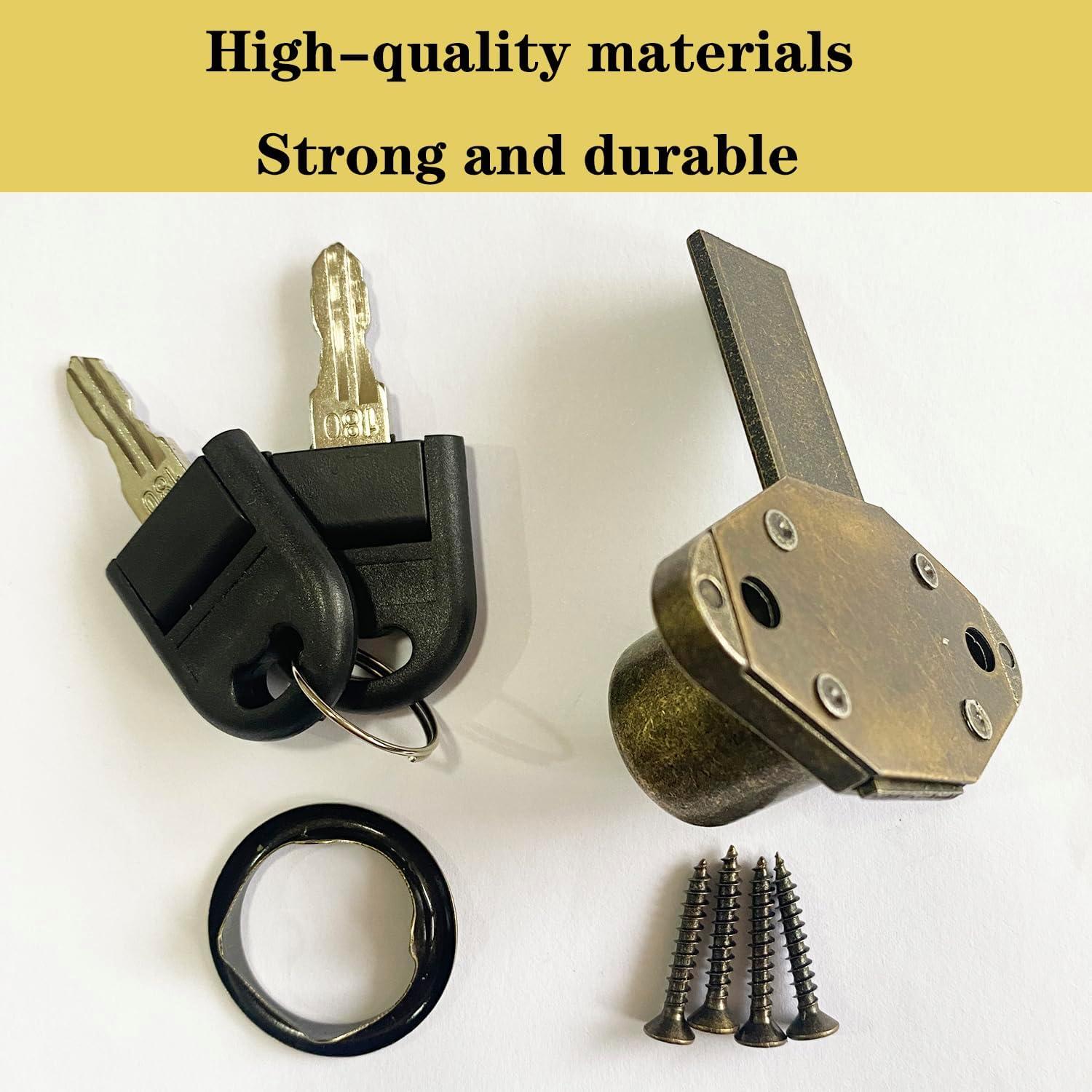 Cerradura de Gabinete Havelaugh Bronce Antiguo 22.2mm con 2 Llaves