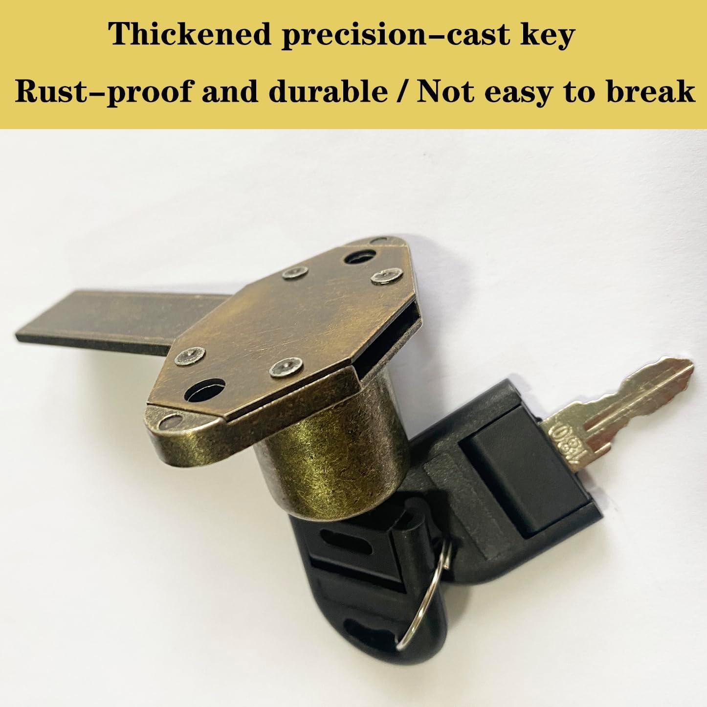 Cerradura de Gabinete Havelaugh Bronce Antiguo 22.2mm con 2 Llaves