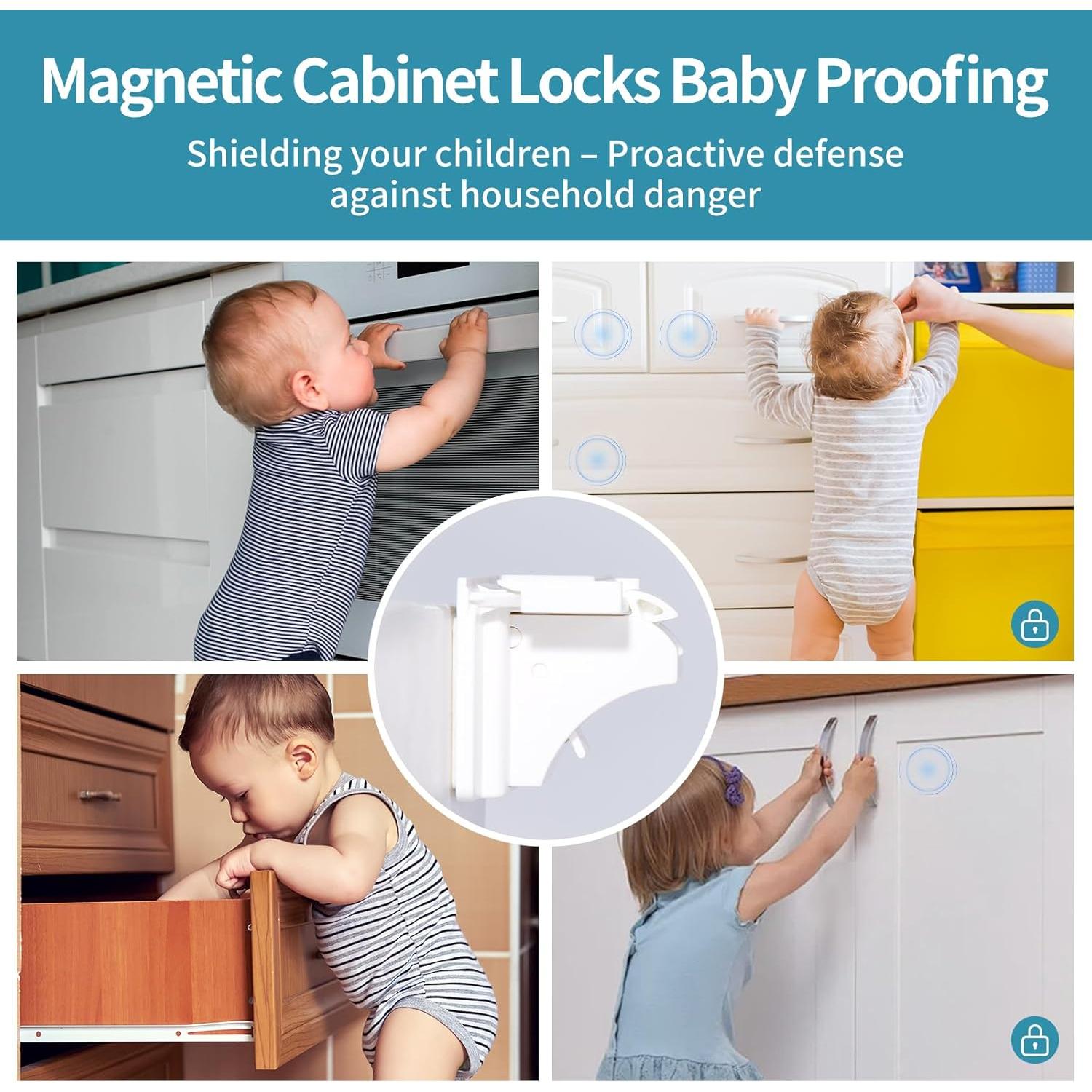 15 Cerraduras Magnéticas Safeasy para Gabinetes - Seguridad Infantil