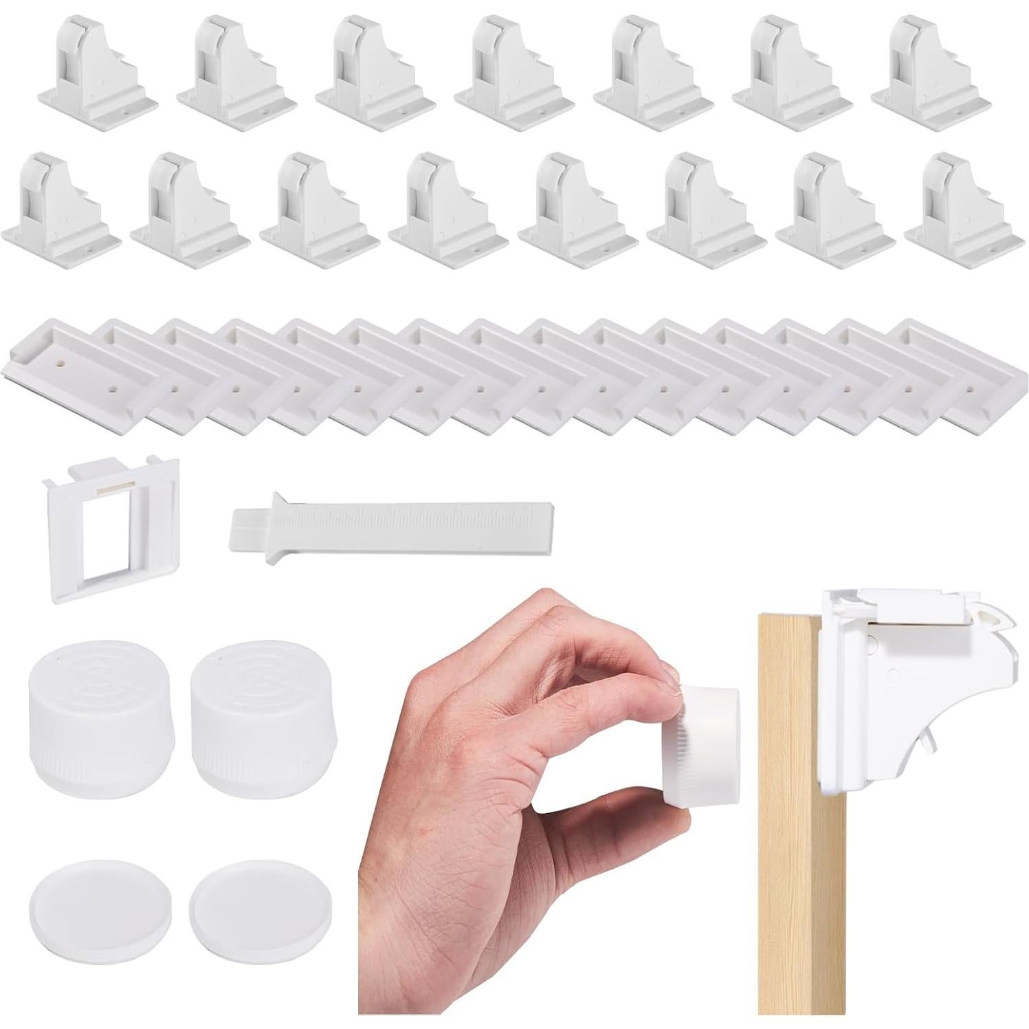 15 Cerraduras Magnéticas Safeasy para Gabinetes - Seguridad Infantil