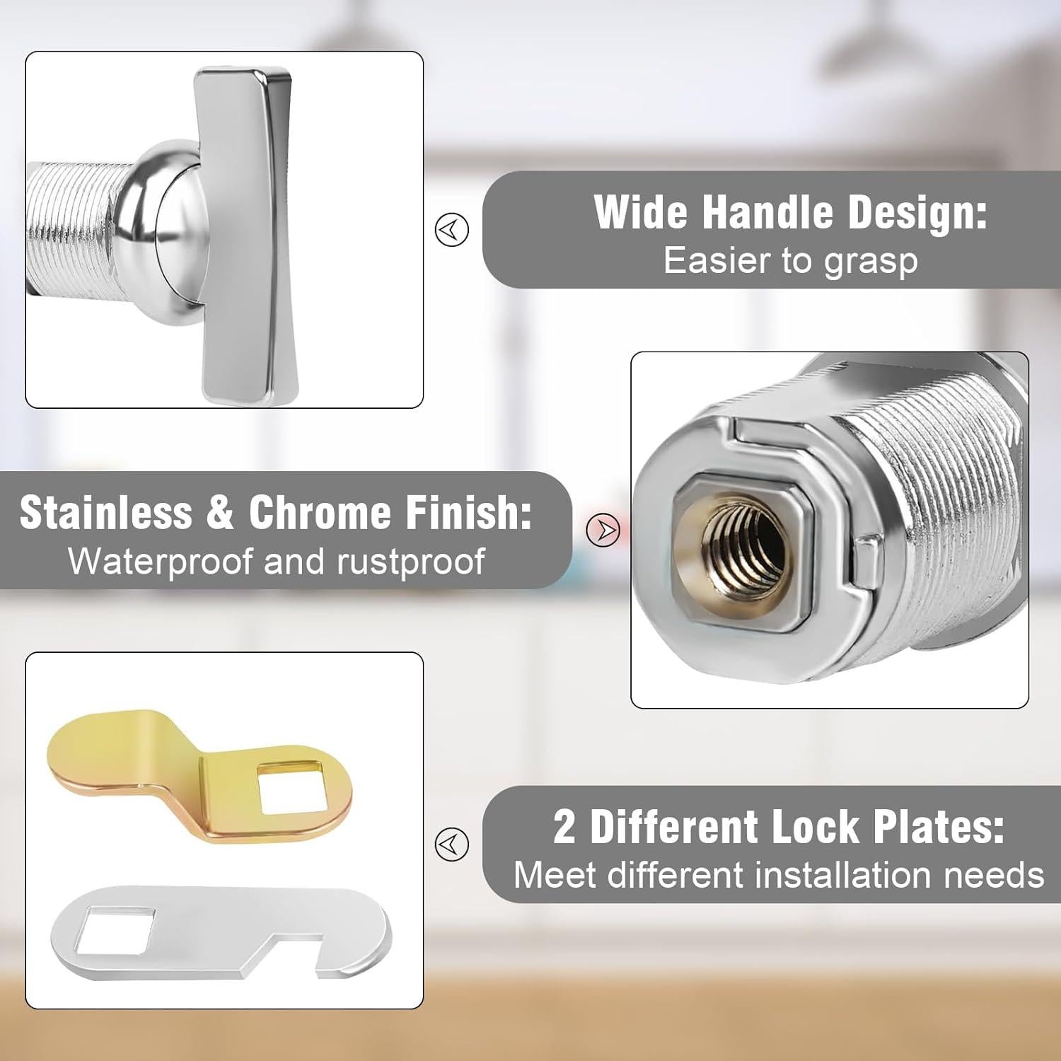 Cerraduras de Gabinete Sartatue 7/8" Sin Llave 2 Pcs