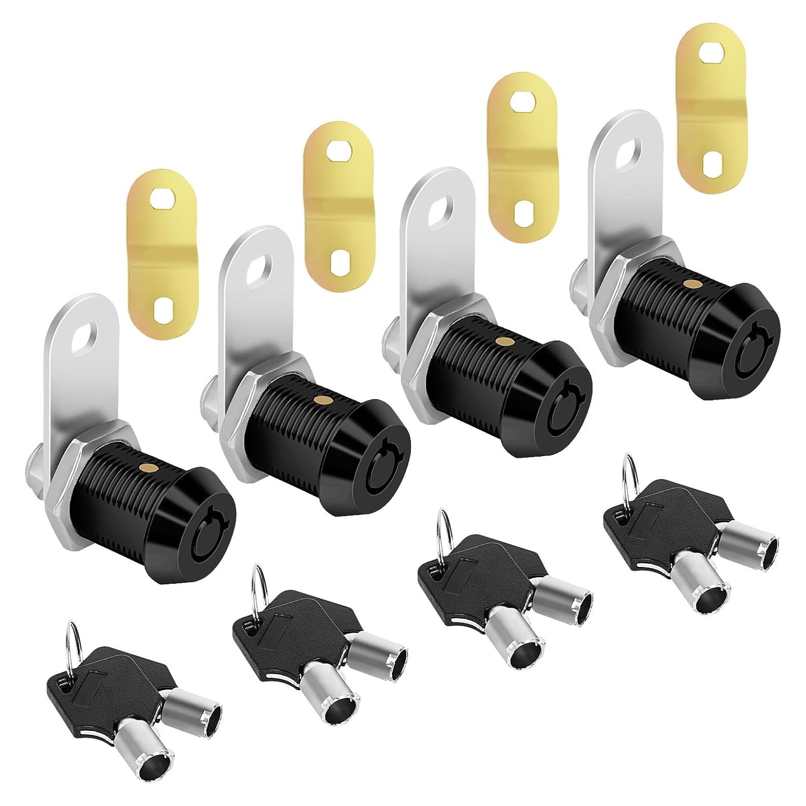 Cerradura de Gabinete con Llave Sartatue 7/8" Negro - Juego de 4