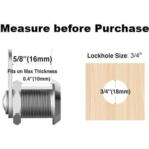 Cerraduras de Gabinete ELAIRUA 5/8" Zinc 2 Piezas