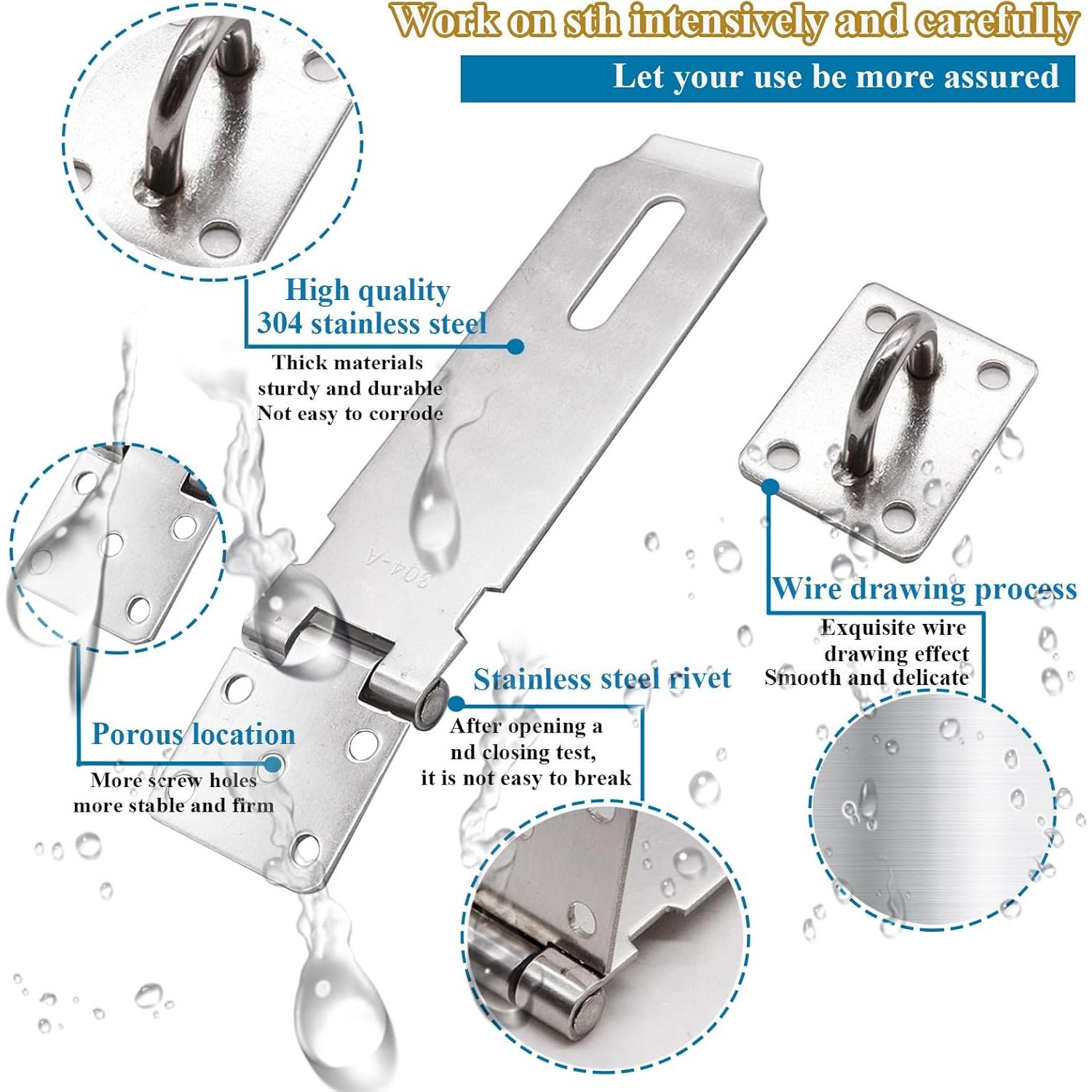 Cerraduras de puerta de 5" Sunxeke con candado y tornillos