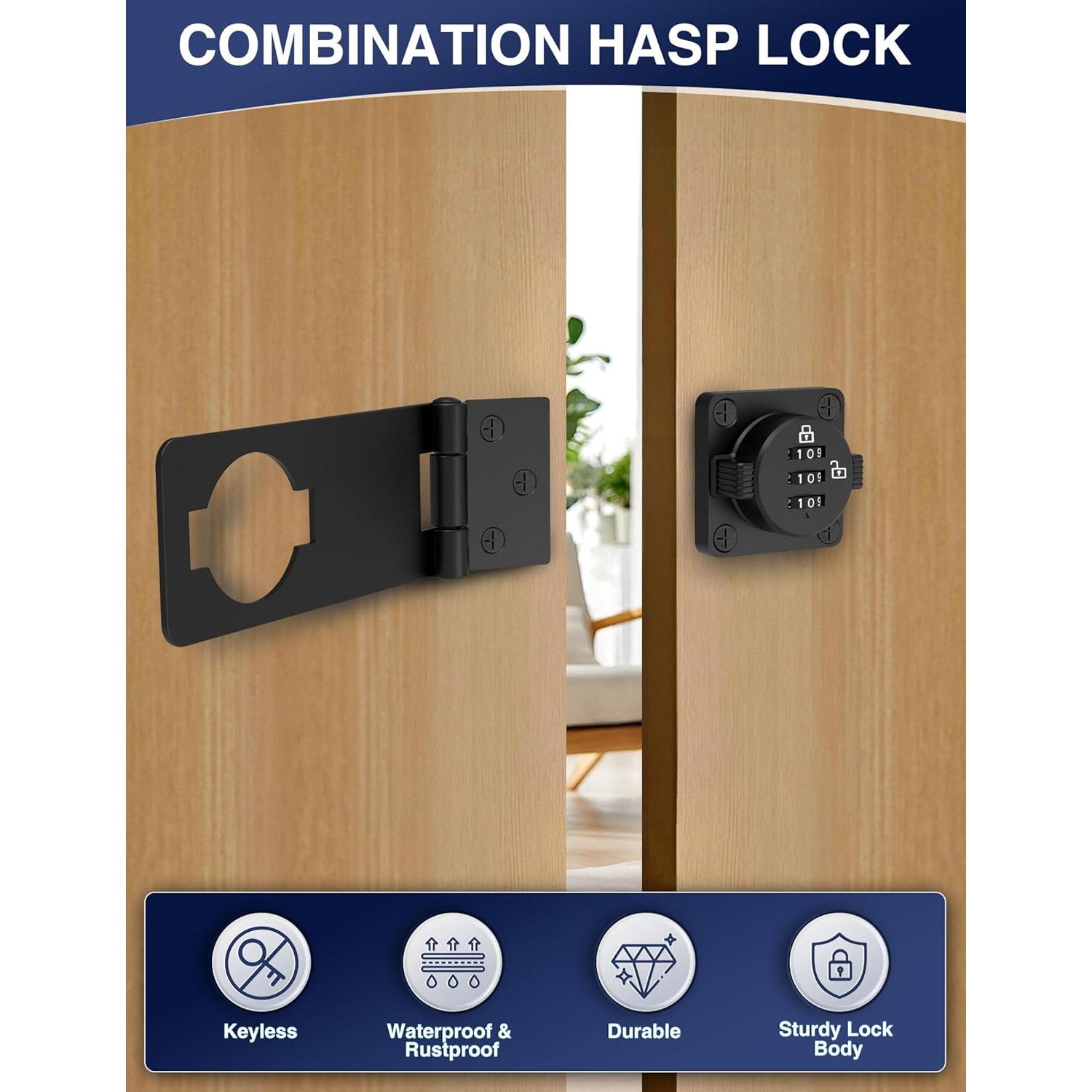 Cerradura de Combinación Sin Llave I-EASYDWW 3 Dígitos Negra