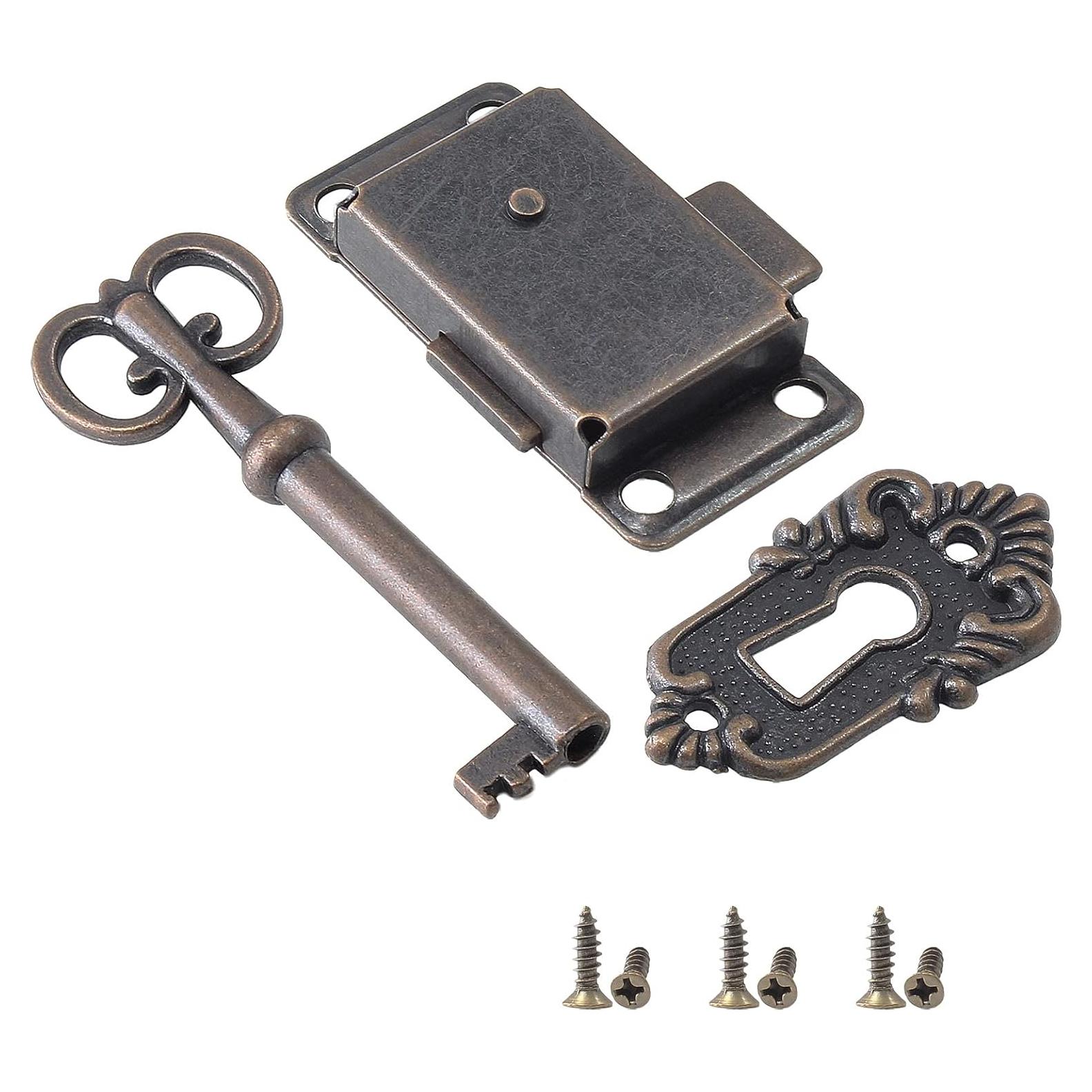 Cerradura de Gabinete Antigua Jiozermi con Llave y Tornillos