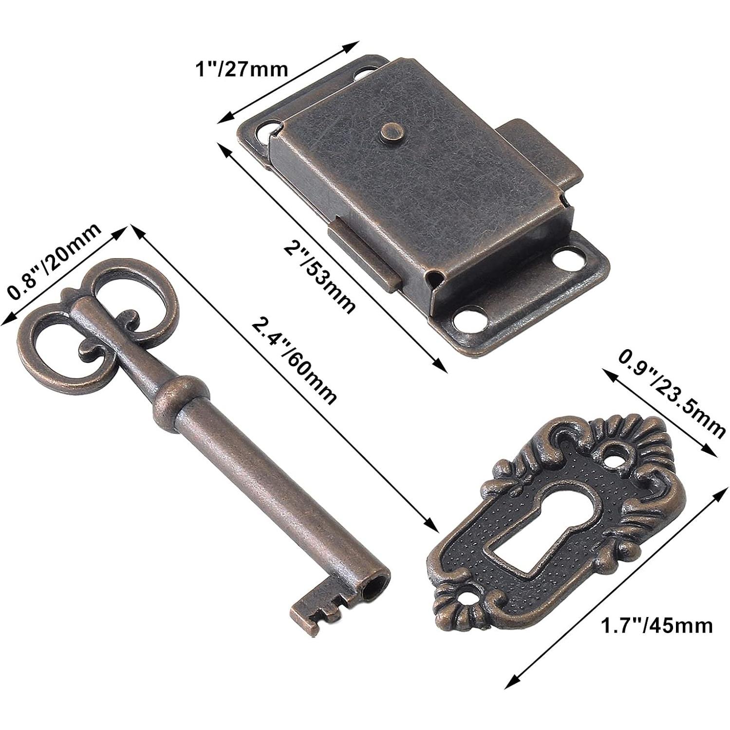 Cerradura de Gabinete Antigua Jiozermi con Llave y Tornillos