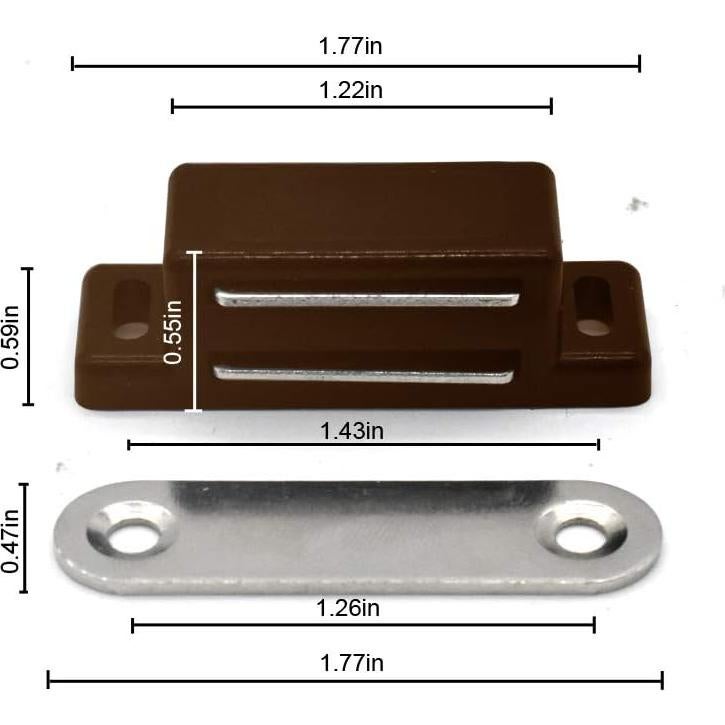 Cierre Magnético QEDT para Gabinete 12 Piezas Marrón