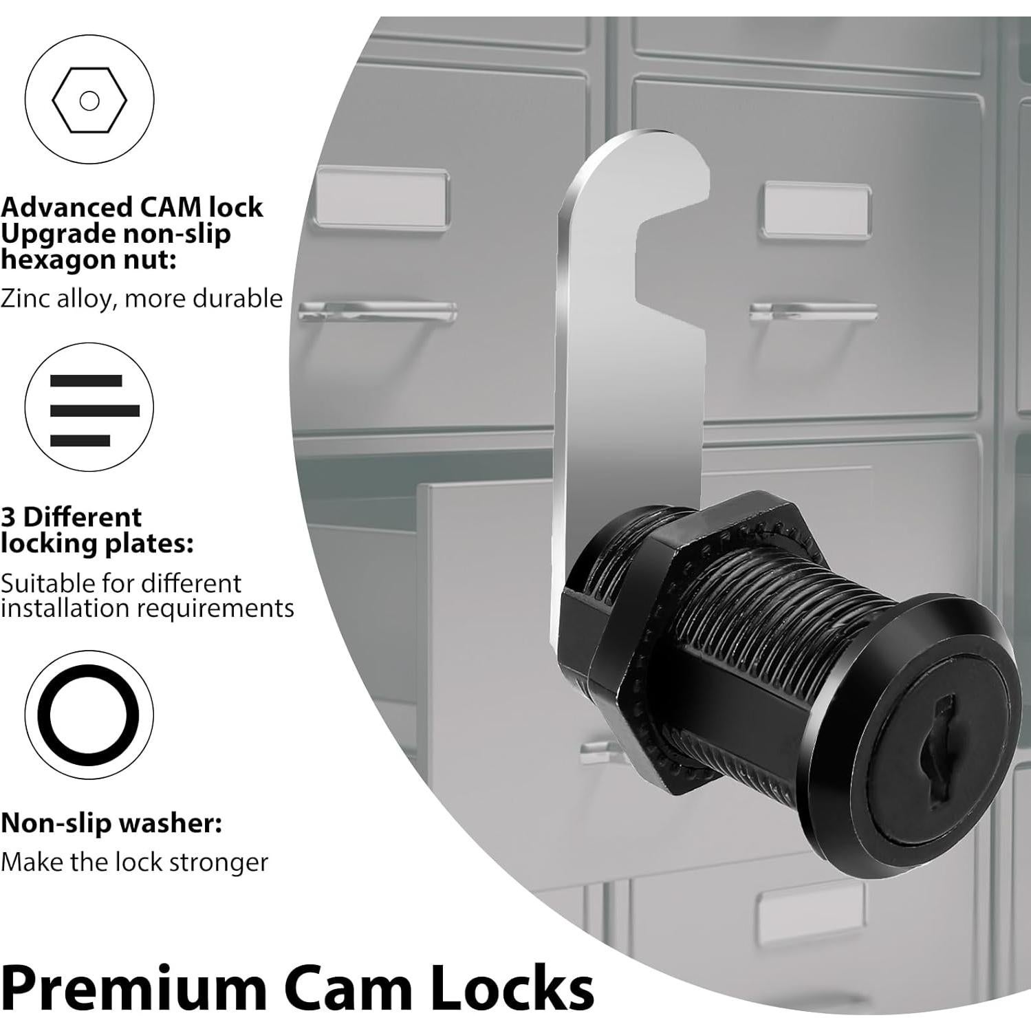 Cerraduras de Cajón KALIONE 1.5" con Llaves - 2 Piezas