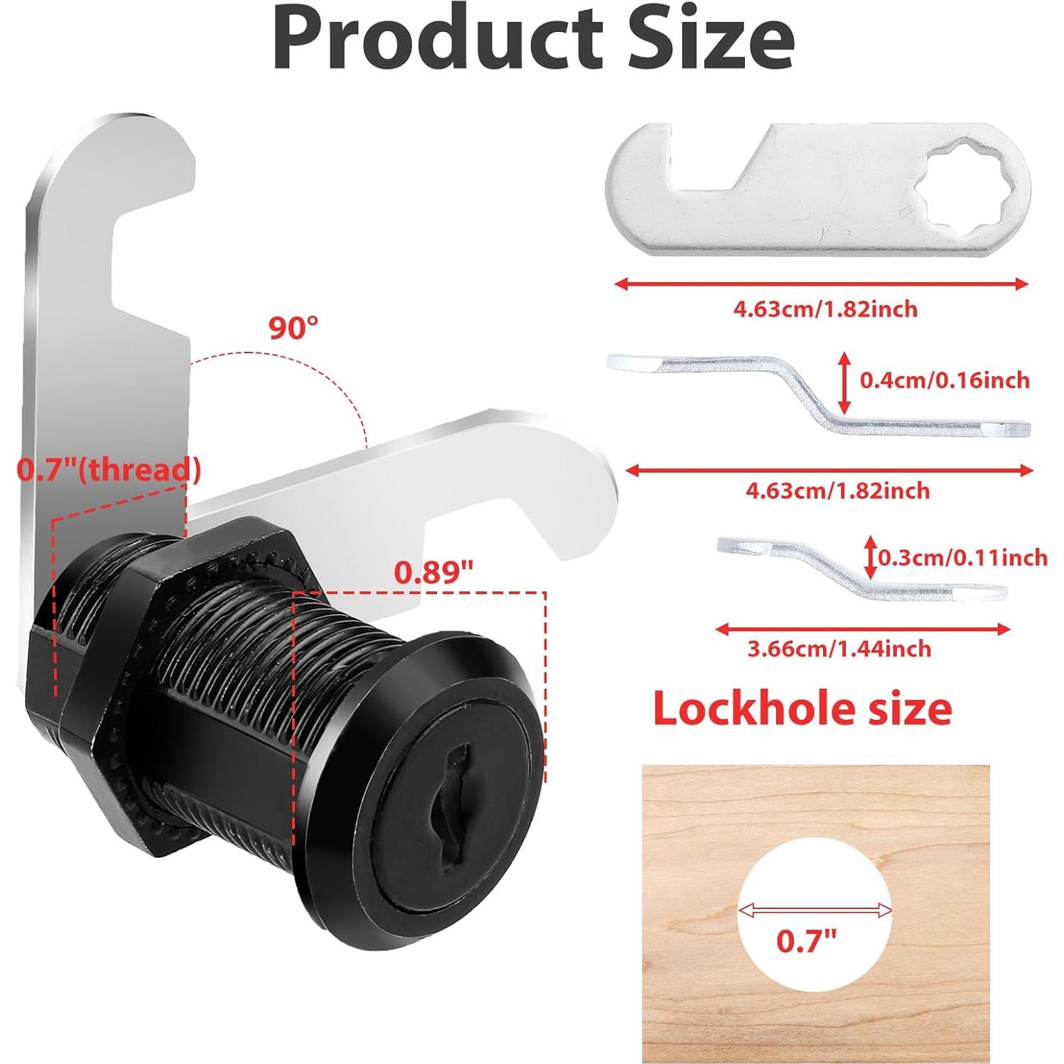 Cerraduras de Cajón KALIONE 1.5" con Llaves - 2 Piezas