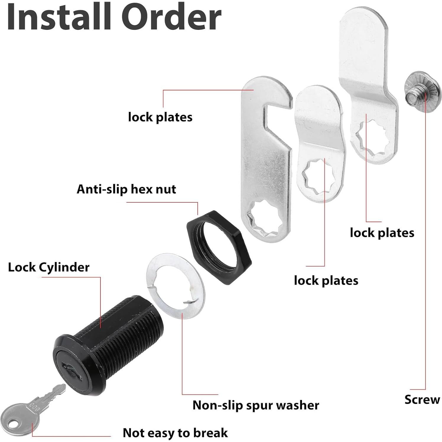 Cerraduras de Cajón KALIONE 1.5" con Llaves - 2 Piezas