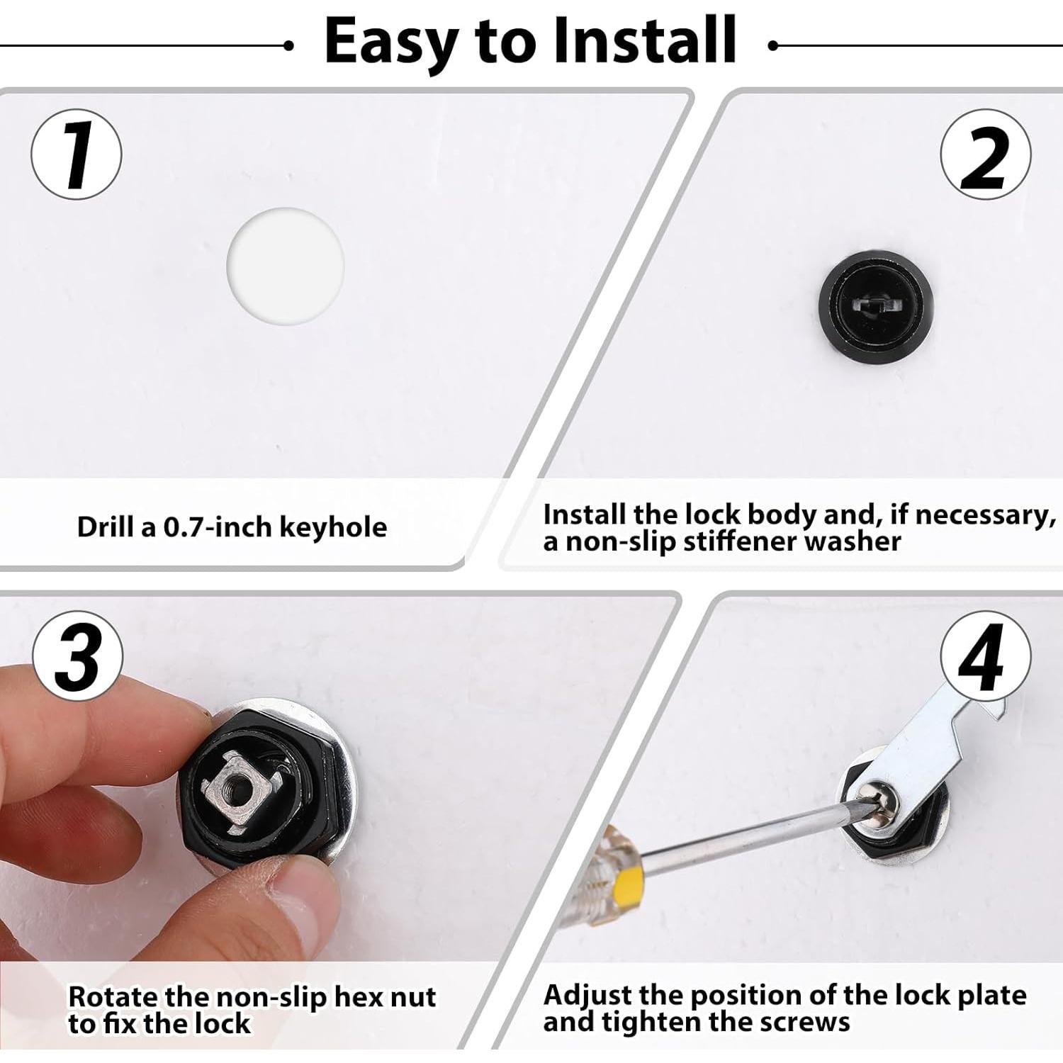 Cerraduras de Cajón KALIONE 1.5" con Llaves - 2 Piezas