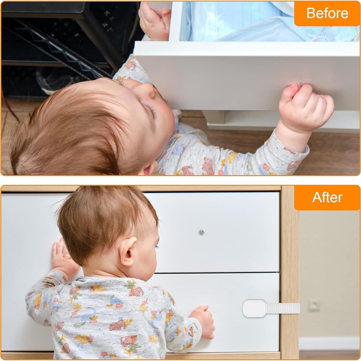 Cerraduras de Seguridad para Niños Coolrunner 12 Piezas Blanco