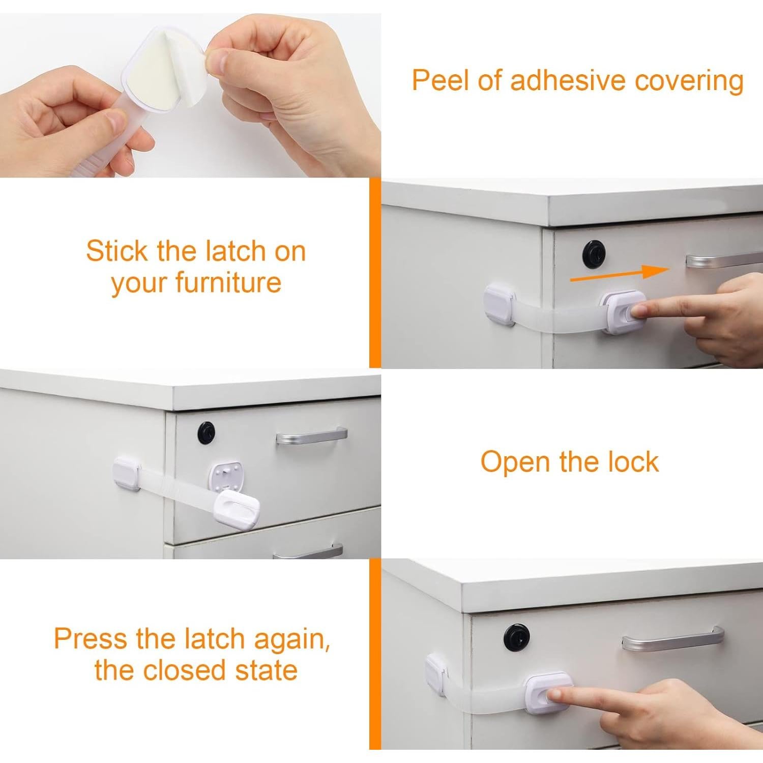 Cerraduras de Seguridad para Niños Coolrunner 12 Piezas Blanco