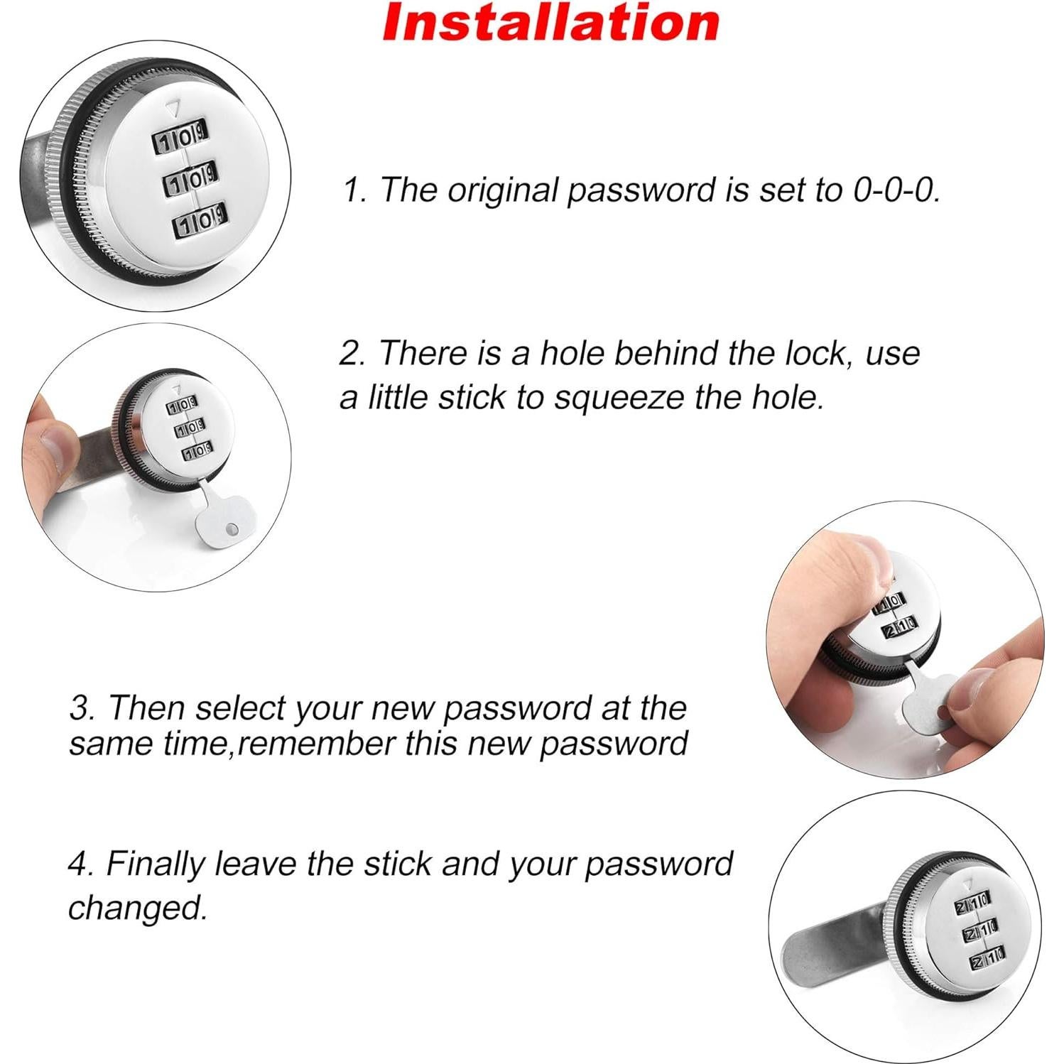 Juego de Cerraduras de Combinación Lpraer 20 mm Plata