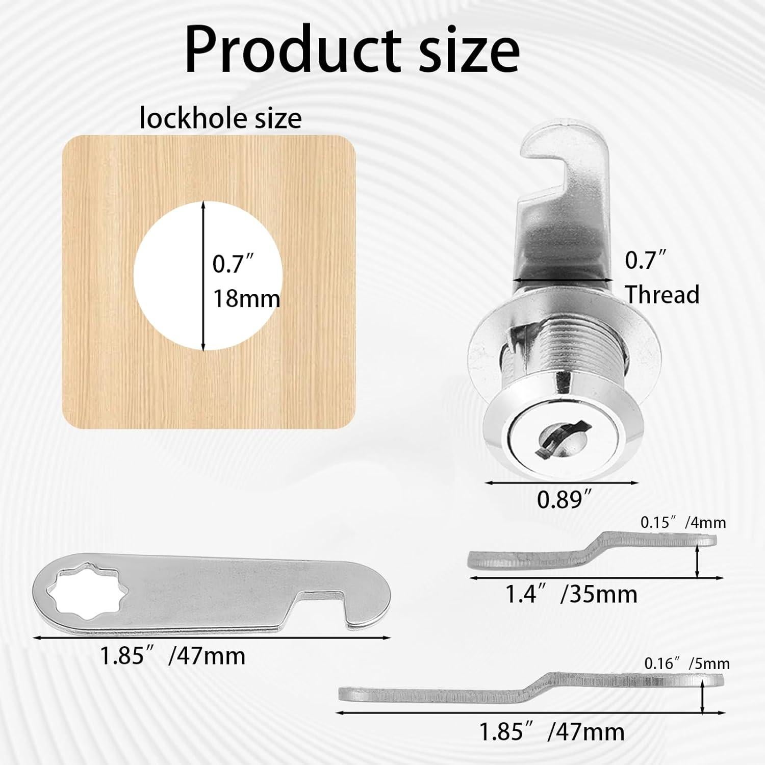 Cerradura de Gabinete Alrhso con Llaves - 2 Juegos Plateados