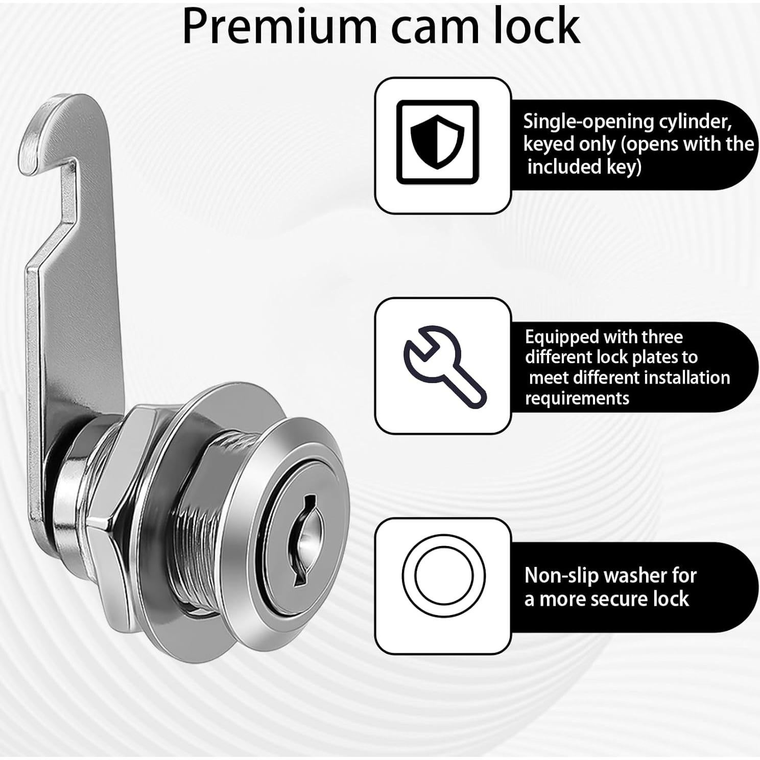 Cerradura de Gabinete Alrhso con Llaves - 2 Juegos Plateados