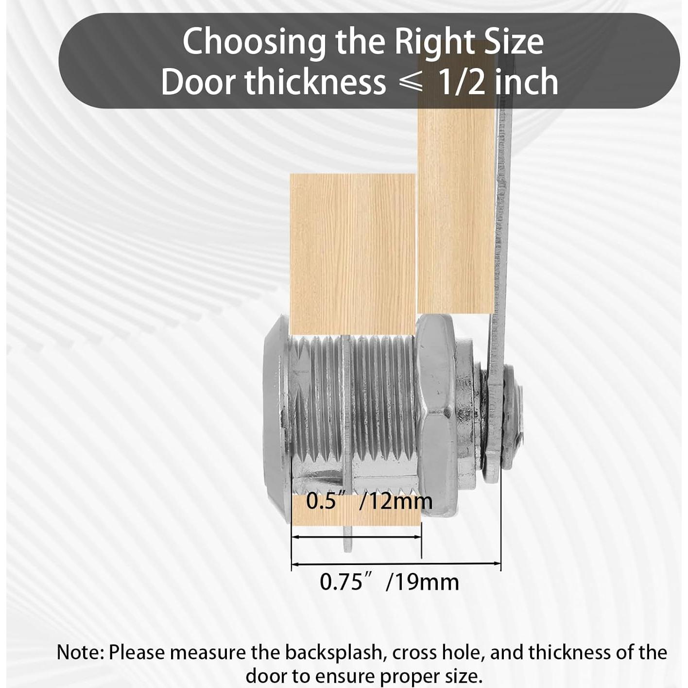 Cerradura de Gabinete Alrhso con Llaves - 2 Juegos Plateados