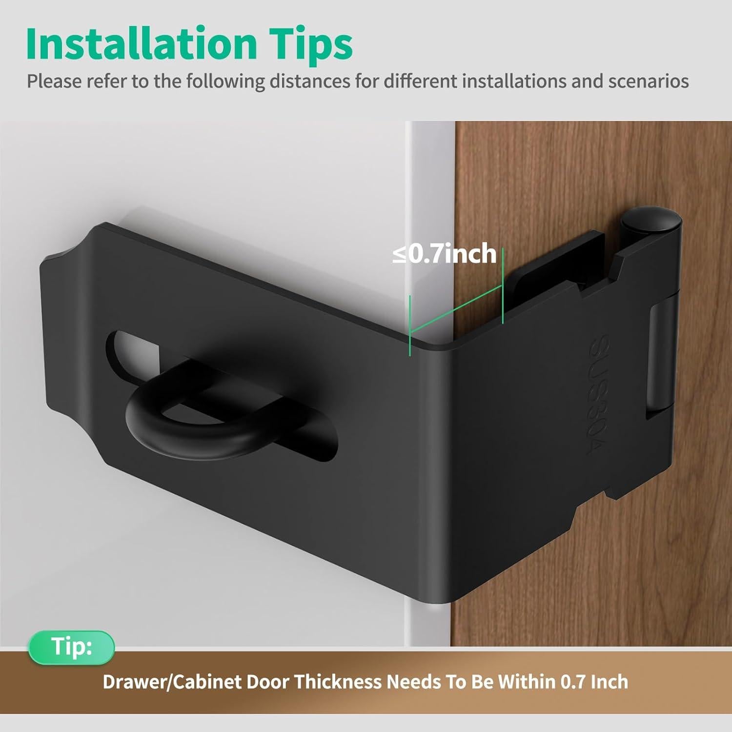 Cierre de Hasp 90 Grados Acero Inoxidable YogePote Negro